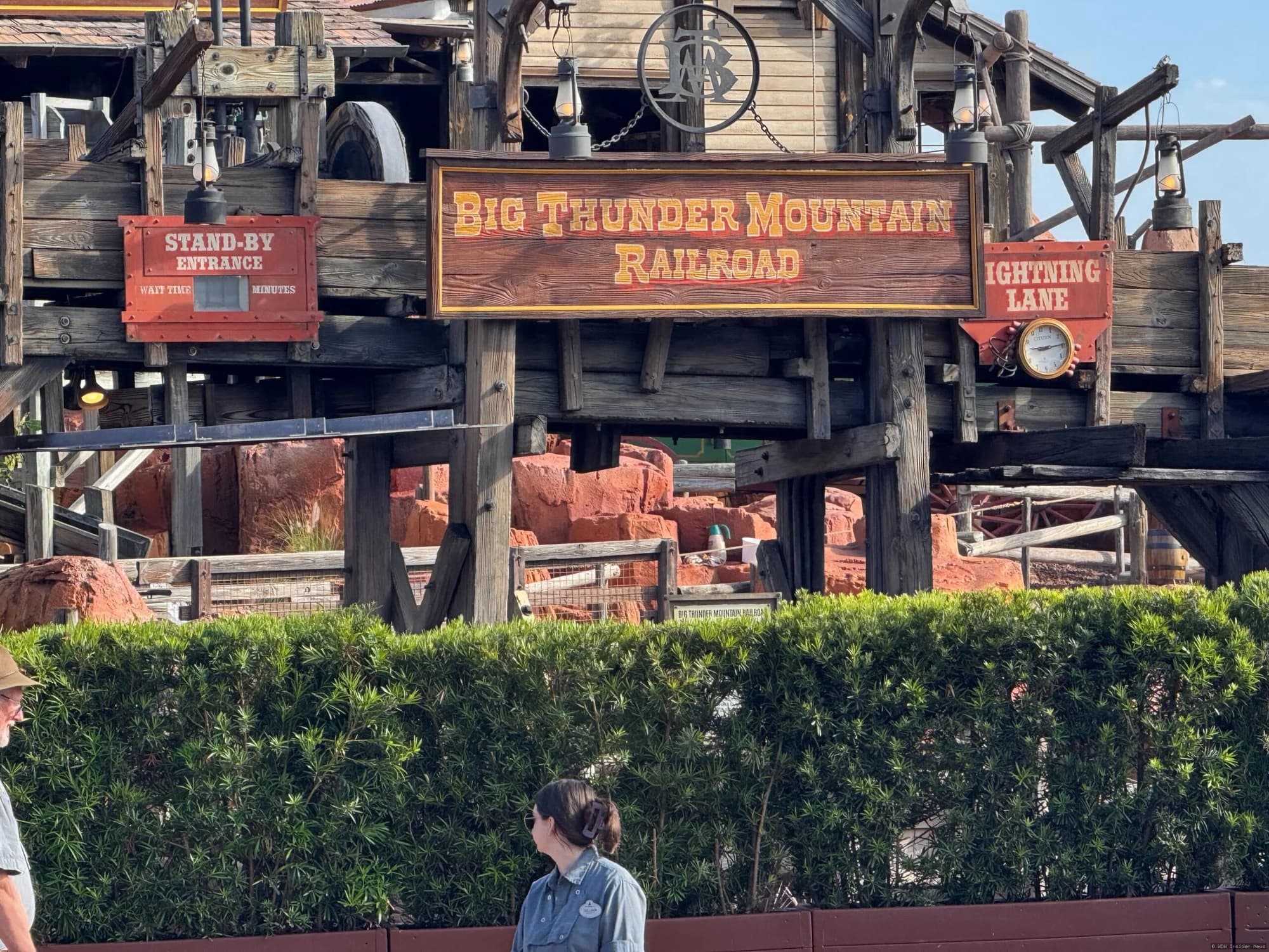 Big Thunder Mountain roller coaster at Magic Kingdom with construction walls removed after renovation