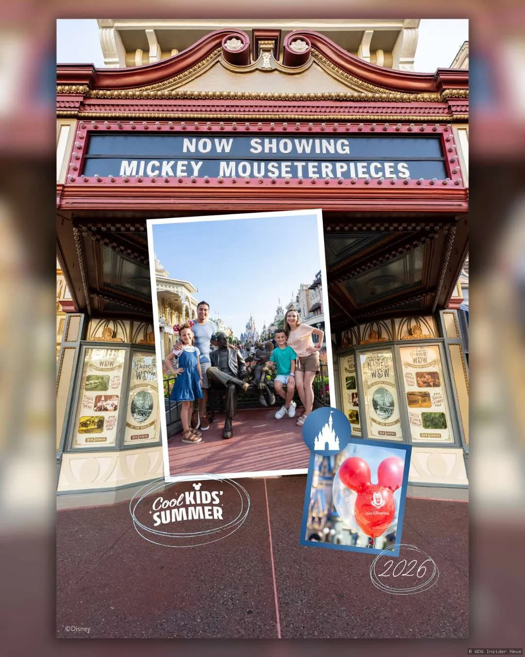 Eight photo locations scattered across four Walt Disney World parks for a summer PhotoPass challenge