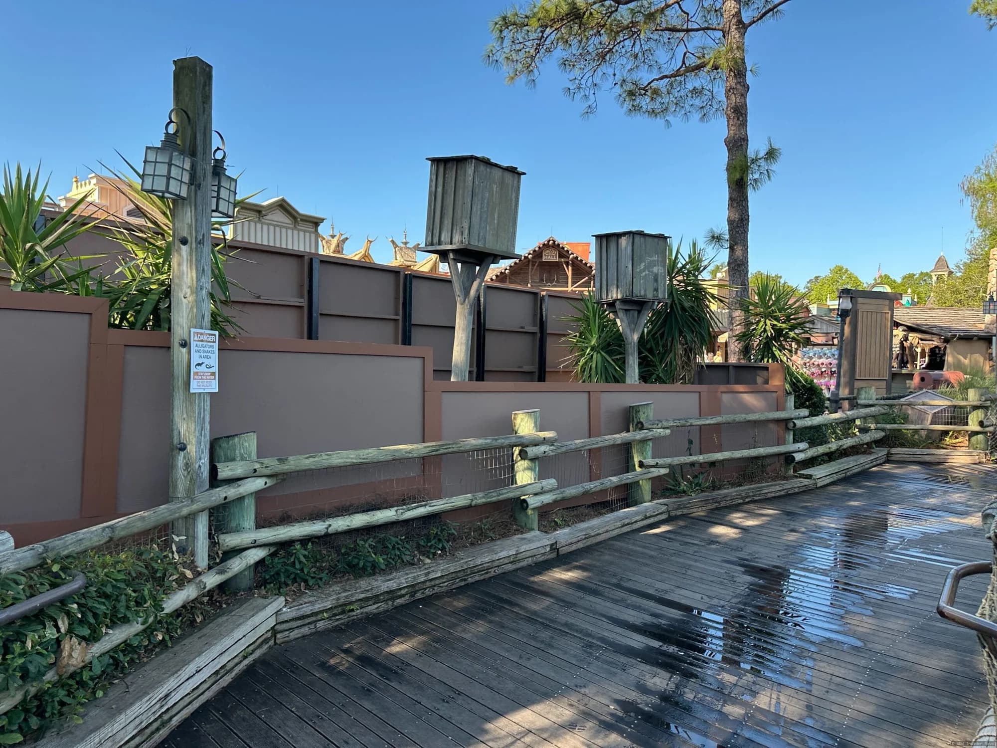 Steel construction framework being erected between Big Thunder Mountain Railroad and Piston Peak at Magic Kingdom