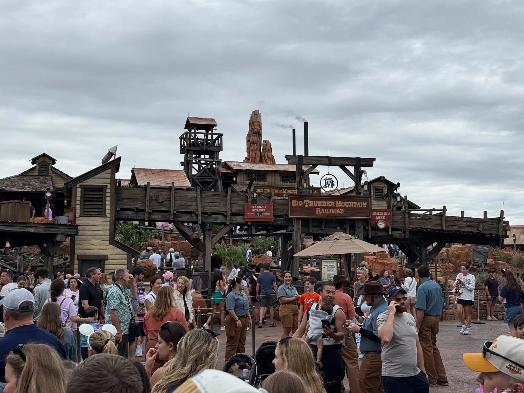 Big Thunder Mountain Railroad roller coaster with mine-themed scenery at Walt Disney World Magic Kingdom