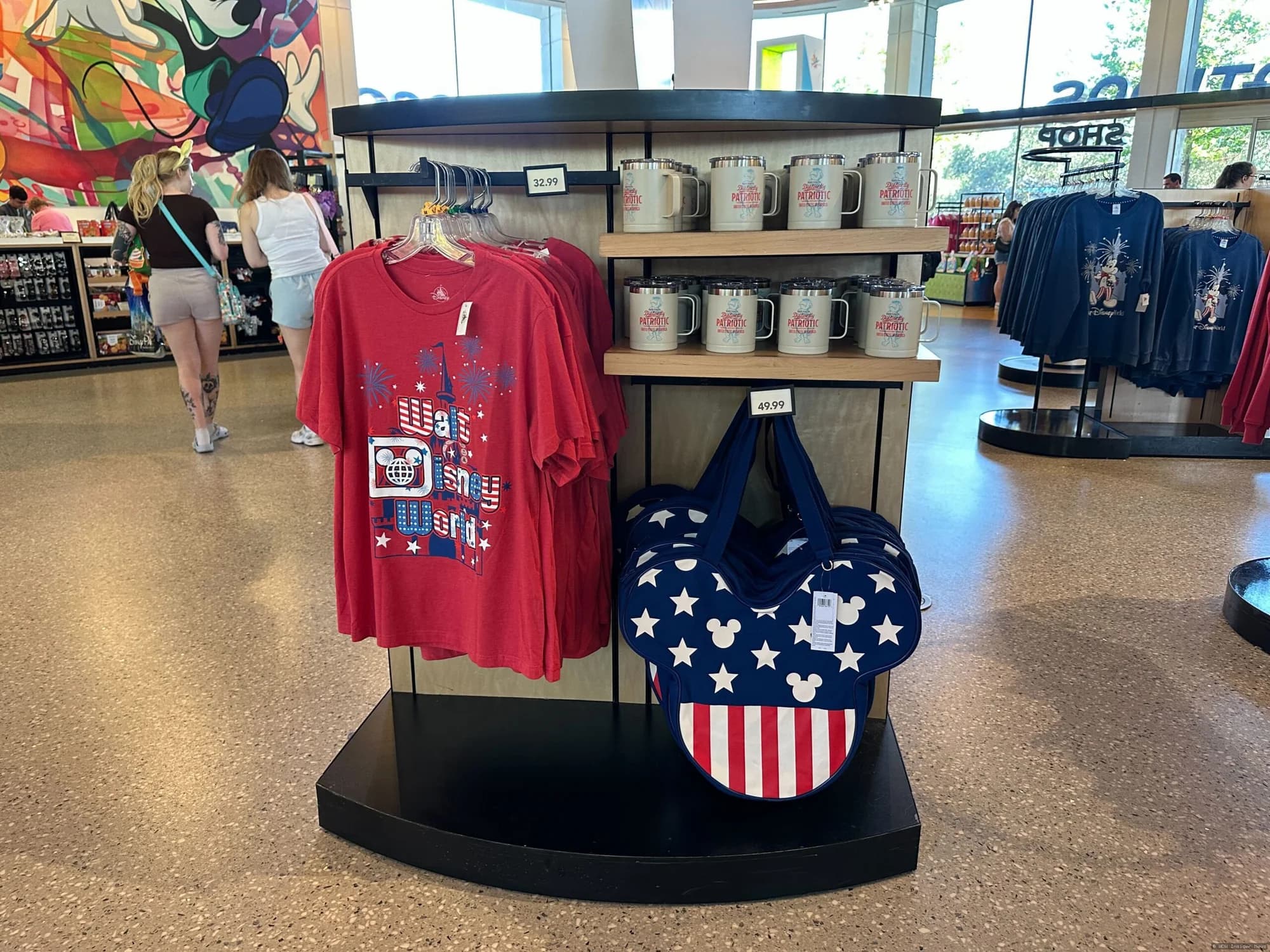 Sam Eagle ceramic mug with patriotic design displayed at EPCOT, Walt Disney World