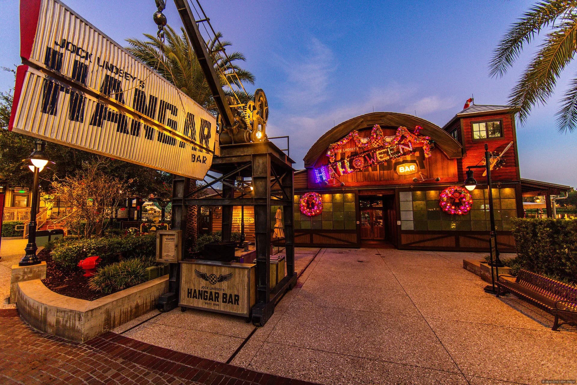 Colourful autumn decorations and Halloween pumpkins displayed at Walt Disney World theme park