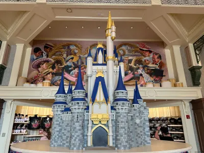 Cinderella Castle display Emporium painted grey to match real castle restoration